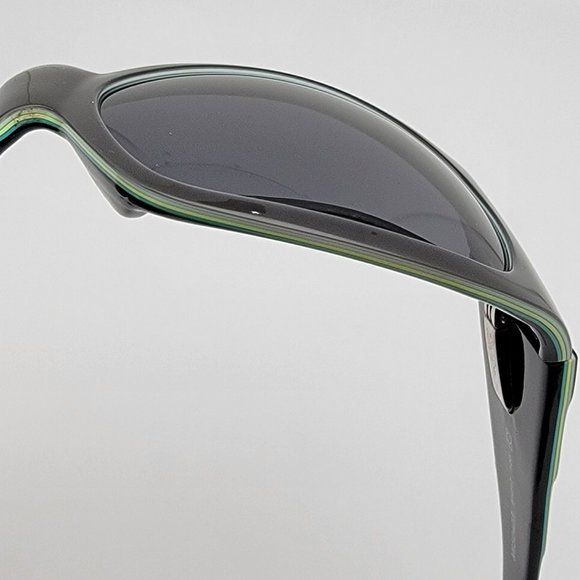 Missoni MI50403 Green Blue on Black Frame Grey Lens Wrap Sunglasses Italy 6mm Missoni MI50403 Green Blue on Black Frame Grey Lens Wrap  main image 4